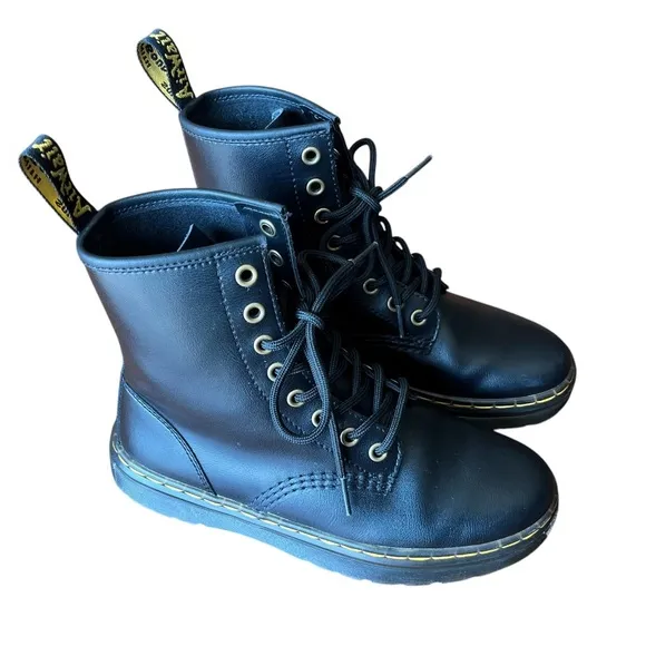 EUC Dr. Martens 1460 Black Zavala Combat Boots EU37/US W6/US M5