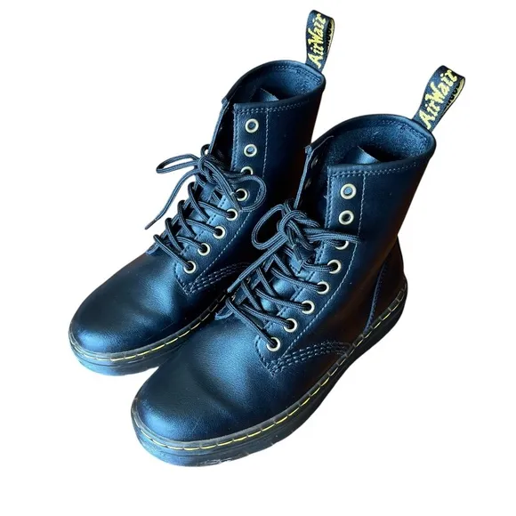 EUC Dr. Martens 1460 Black Zavala Combat Boots EU37/US W6/US M5