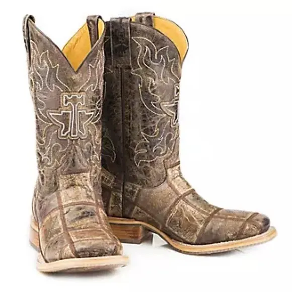 EUC Tin Haul Men's 9.5 D “Money Maker” Leather Western Boots. Worn Couple Times