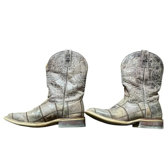 EUC Tin Haul Men's 9.5 D “Money Maker” Leather Western Boots. Worn Couple Times