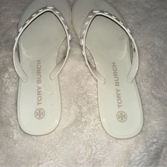 EUC Tory BurchWomen's Studded Jelly Thong Sandals