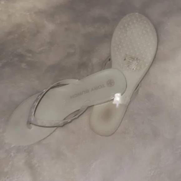 EUC Tory BurchWomen's Studded Jelly Thong Sandals