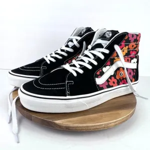 EUC Vans Flower Black/Red/Orange Canvas/Suede Floral Skater Sneakers Men’s 11