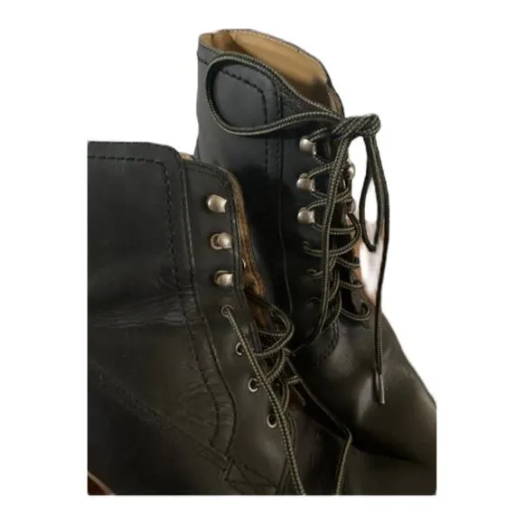 Euro Club Vintage lace up design leather boots made in Brazil black size 8.5