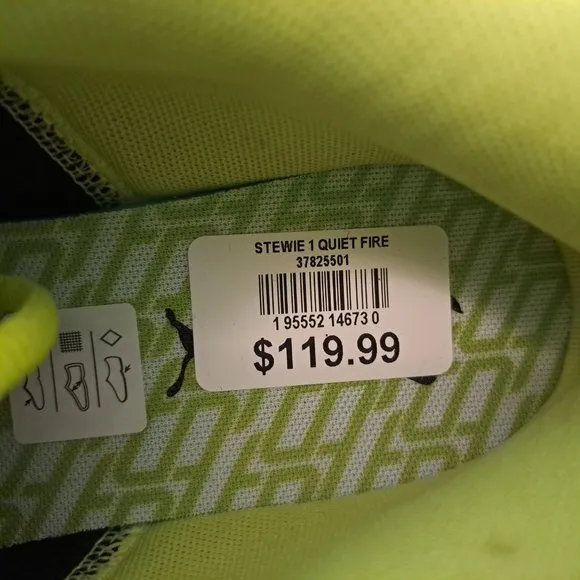 EW PUMA Stewie 1 Quiet Fire Lime Green Athletic Shoes Sneakers Size 9