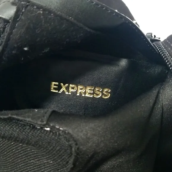 Express Women's Black Over the Knee Pointed Toe Block Heel Boots Size 6