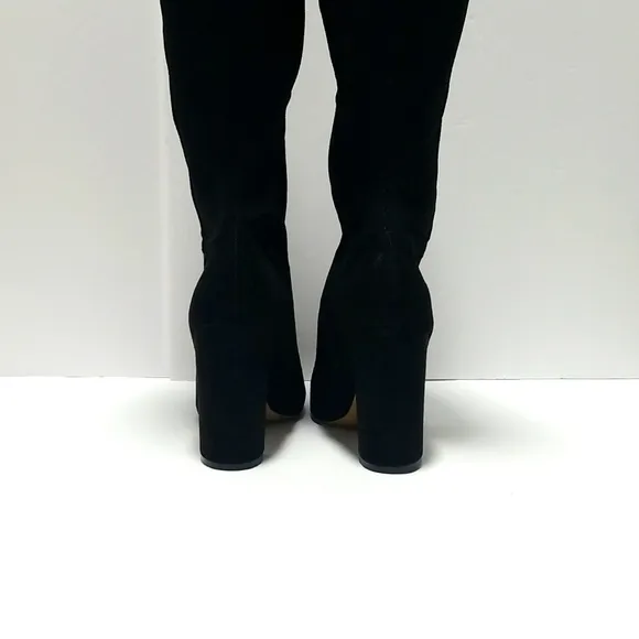 Express Women's Black Over the Knee Pointed Toe Block Heel Boots Size 6
