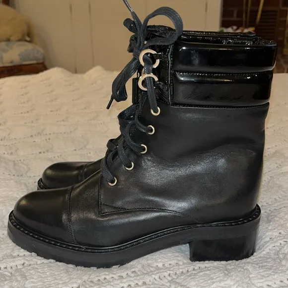 FABIANELLI: Italian Leather Combat Boots/Patent Leather size: 6US /36EU