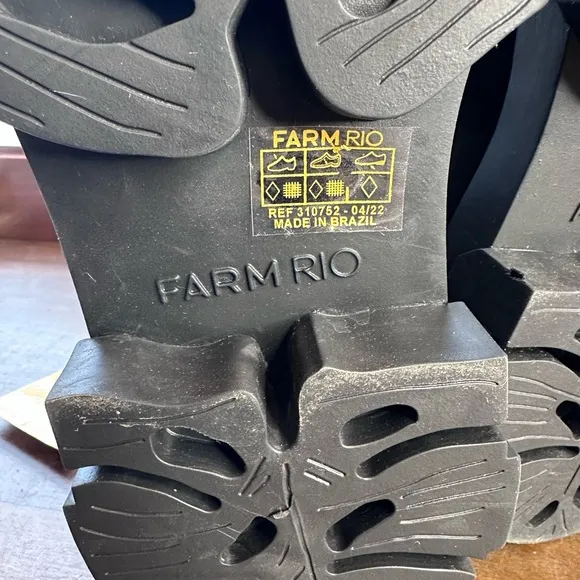 Farm Rio 8.5 EU 39.5 Black Chunky Chelsea Boots with Colorful Beaded Pull Tabs