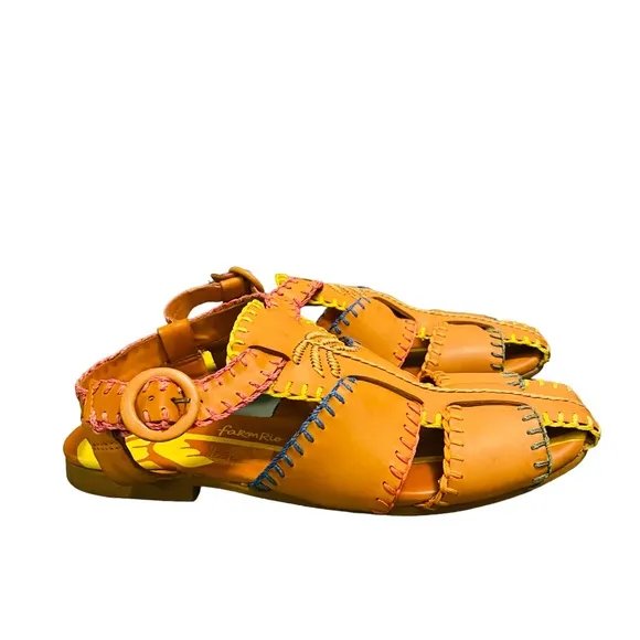 Farm Rio Caramel Palm Tree Sandal Rainbow