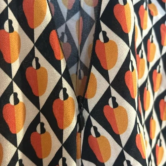 FARM RIO Graphic Cashew Maxi Dress Orange Black Pumpkin Long sleeve size XSmall