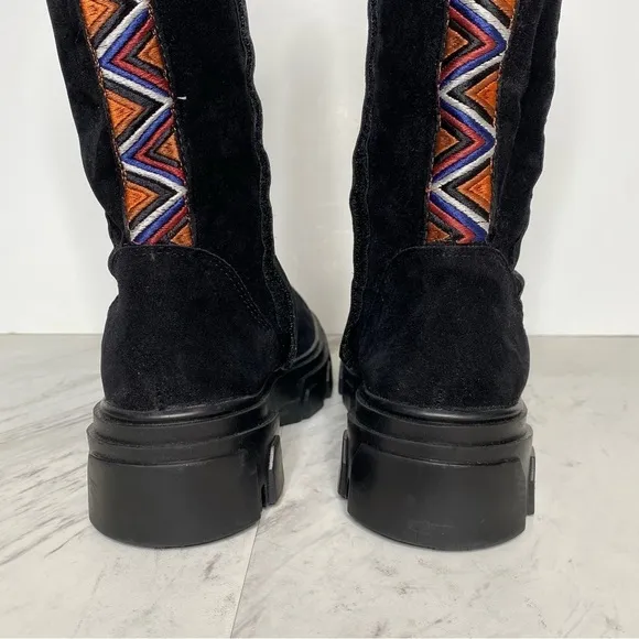 Farm Rio Lug Sole Black Tall Boot 6