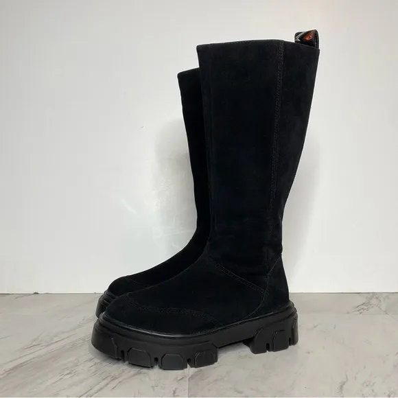 Farm Rio Lug Sole Black Tall Boot 6