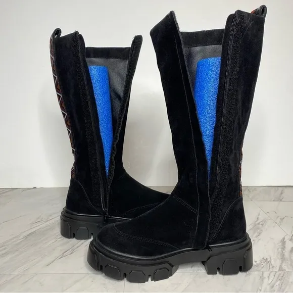 Farm Rio Lug Sole Black Tall Boot 6