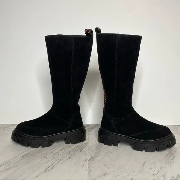 Farm Rio Lug Sole Black Tall Boot 6