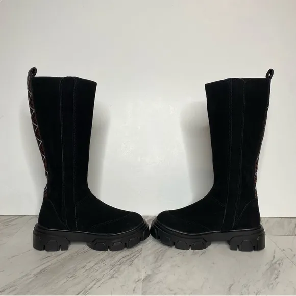 Farm Rio Lug Sole Black Tall Boot 6