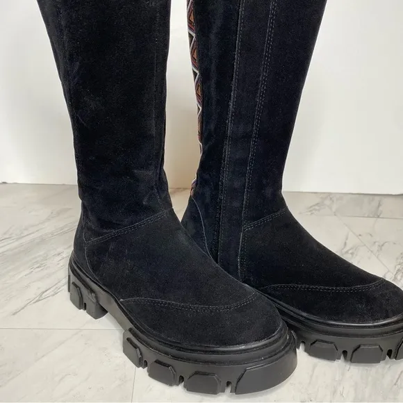 Farm Rio Lug Sole Black Tall Boot 6