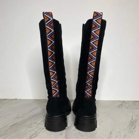 Farm Rio Lug Sole Black Tall Boot 6