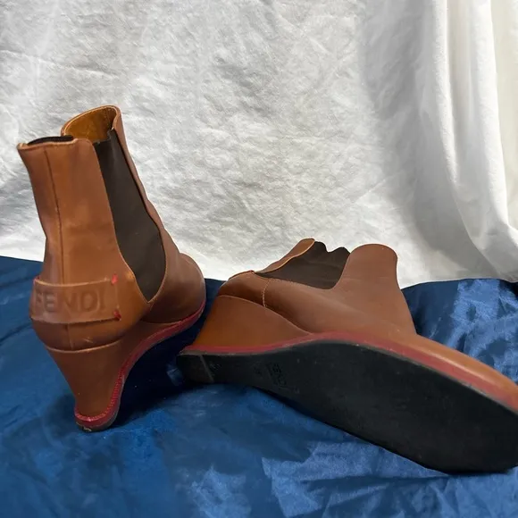 Fendi Brown and Black Ankle Boots Timeless Elegance