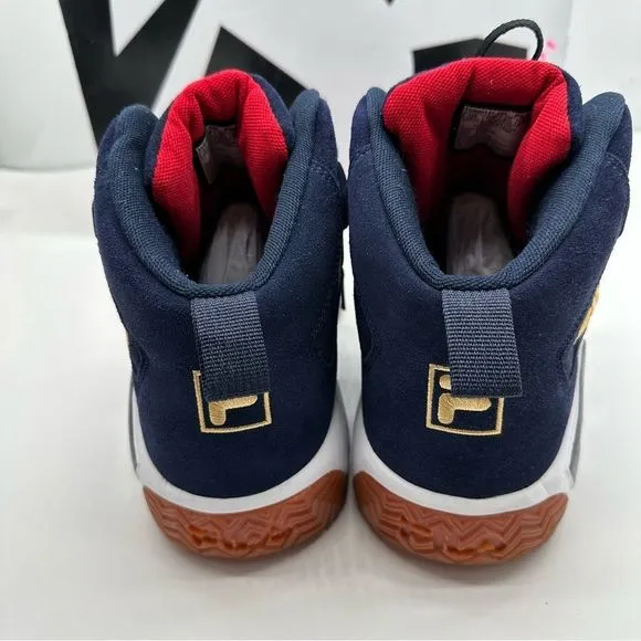 Fila MB Mens 10.5 Basketball Shoes Sneakers Suede Blue/White/Gold New Athletic