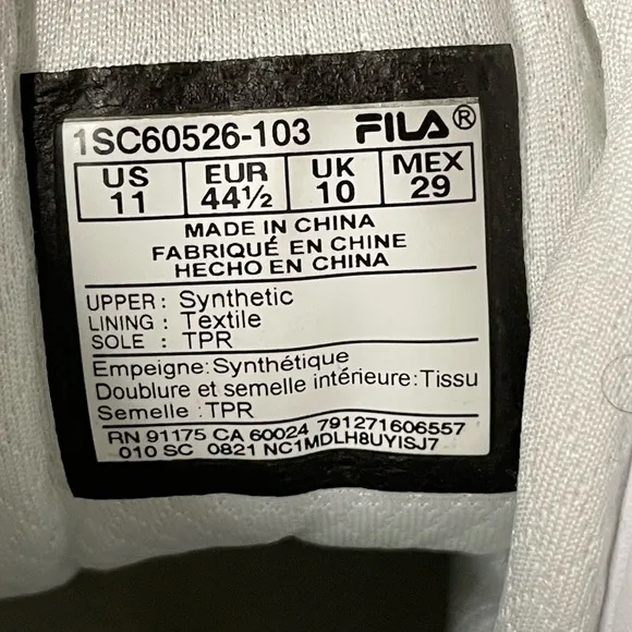 Fila Vulc 13 Men’s White Hi-Top Lace Up Basketball Shoes Sneakers Size:11