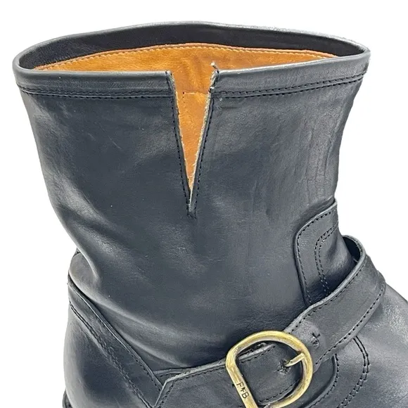 Fiorentini   Baker Eternity Eli Black Leather Moto Combat Boots Ankle Boots 39/9