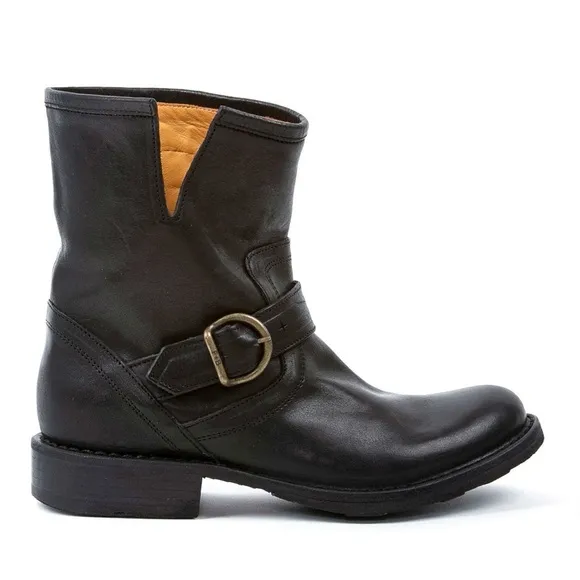Fiorentini   Baker Eternity Eli Black Leather Moto Combat Boots Ankle Boots 39/9