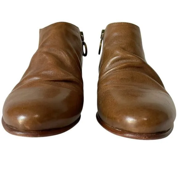 Fiorentini Baker‎ Slouchy Ankle Booties Short Boots Zippered Italy Brown Size 36