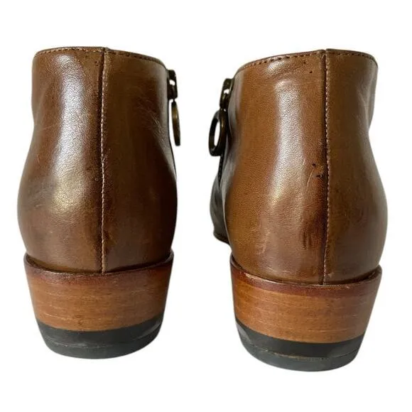 Fiorentini Baker‎ Slouchy Ankle Booties Short Boots Zippered Italy Brown Size 36