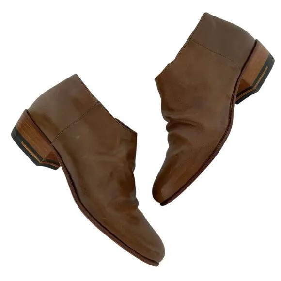 Fiorentini Baker‎ Slouchy Ankle Booties Short Boots Zippered Italy Brown Size 36