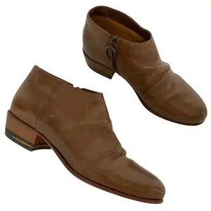 Fiorentini Baker‎ Slouchy Ankle Booties Short Boots Zippered Italy Brown Size 36