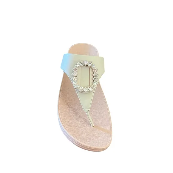 FitFlop  Lulu Crystal Circlet Leather Toe Post Sandals NEW Size 11