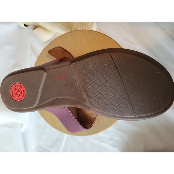 FitFlops Gracie Sandals Burgundy Buckle Womens Size 7 Dynamicush Technology