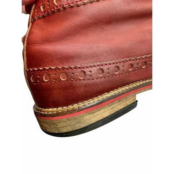 Fly London Original Classic Wingtip Leather Red Lace Up Boots Men’s Size 43