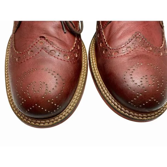 Fly London Original Classic Wingtip Leather Red Lace Up Boots Men’s Size 43