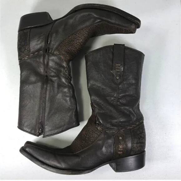 Forastero Mens Point Toe Brown Leather Cowboy Boots Size 8.5