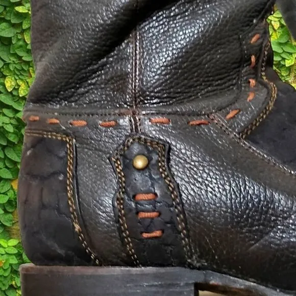 Forastero Mens Point Toe Brown Leather Cowboy Boots Size 8.5