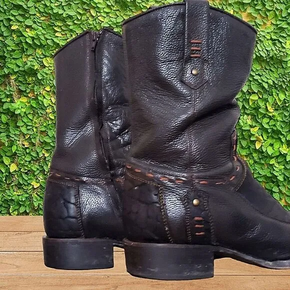 Forastero Mens Point Toe Brown Leather Cowboy Boots Size 8.5