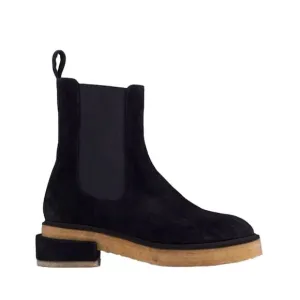 FRAME Black Suede Le Canon Platform Chelsea Boots Size 9.5 Mid Platform Ankle