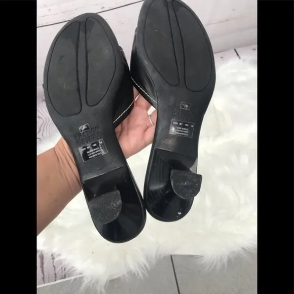FRANCO SARTO black kitten heal leather sandals