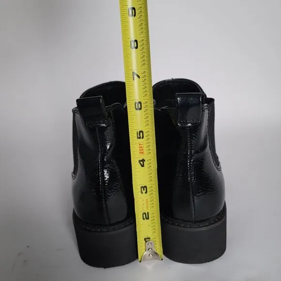 Franco Sarto L-BALINBOOTY Leather Patent Ankle Chelsea Boots. Size 9.5M