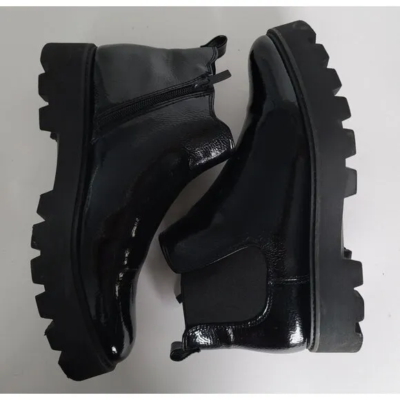 Franco Sarto L-BALINBOOTY Leather Patent Ankle Chelsea Boots. Size 9.5M