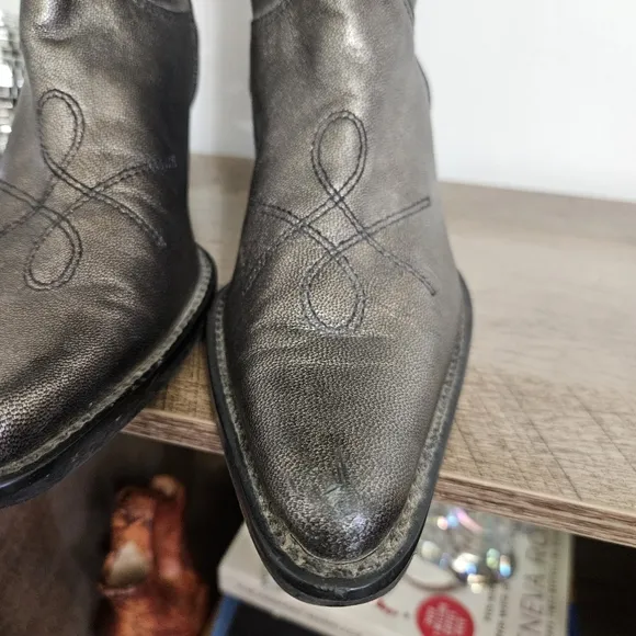 Franco Sarto RARE Brown Metallic Western Cowboy Boots Size 8.5