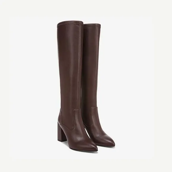 FRANCO SARTO Womens Brown Katherine Pointed Toe Block Heel Heeled Boots 8.5 M