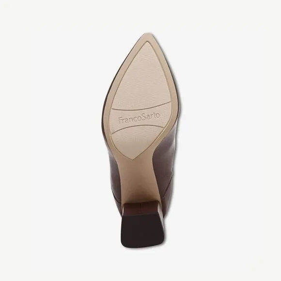 FRANCO SARTO Womens Brown Katherine Pointed Toe Block Heel Heeled Boots 8.5 M