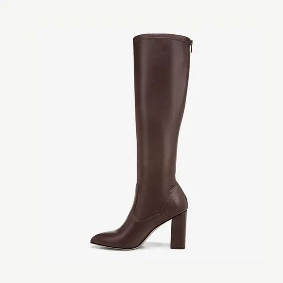 FRANCO SARTO Womens Brown Katherine Pointed Toe Block Heel Heeled Boots 8.5 M
