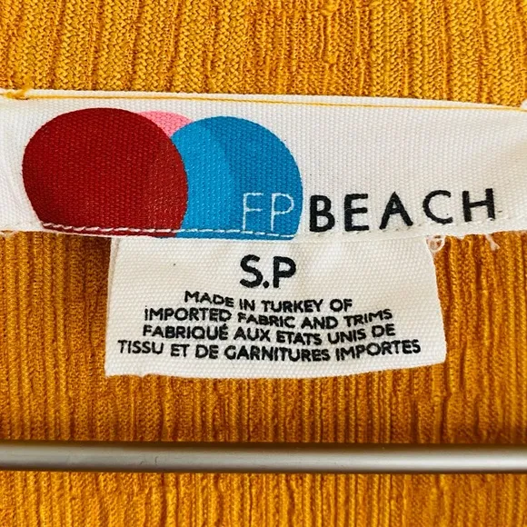 Free People Beach Aster Marigold Collar T-Shirt Breezy Midi Dress Size Small