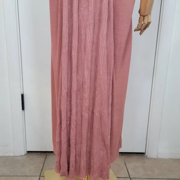 Free People Beach Oversized Resort Wear Maxi Dress Rust Rose Size XS