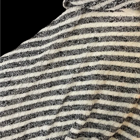 Free People black grey white striped long sleeve knit skater dress nwot XS
