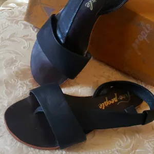 Free People Black Leather Sandals